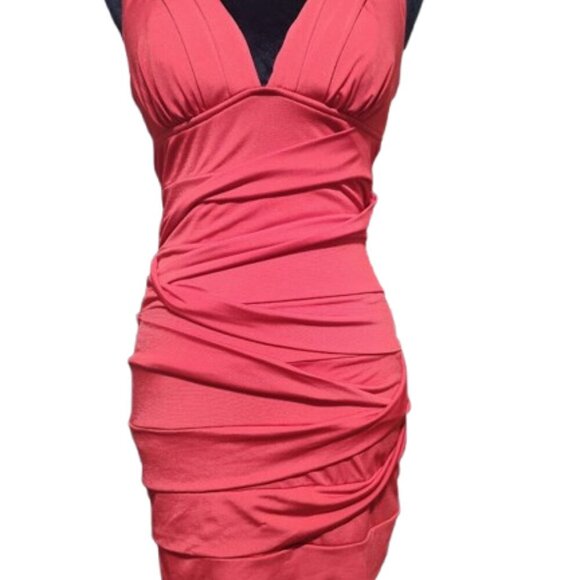 Body Central Little Red Women's Dress - Size Small - V-Neck - Spandex - Picture 7 of 11